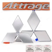 For Mitsubishi Attrage 2019 21 Set Chrome Front Tailgate Logo Emblem Grille