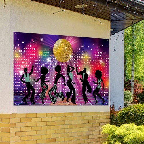 Large Fabric 70s 80s 90s Disco Fever Dancers Backdrop Disco Background Banner - Picture 7 of 7