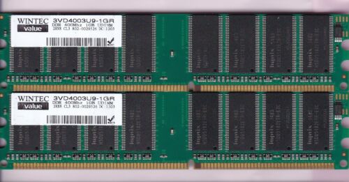 2GB 2x1GB PC-3200 WINTEC 3VD4003U9-1GR DDR-400 HYNIX Memory Kit DDR1 PC3200 DIMM
