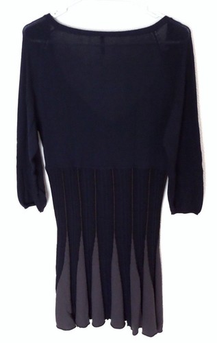 NAF NAF - Dress Navy blue with Godet skirt - Vestido Azul Marino y falda Godet - Imagen 6 de 6