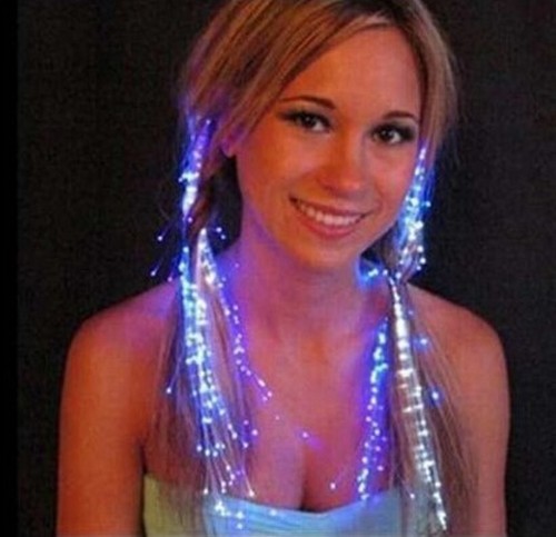 2 Stück LED Multicolor Blinkende Zöpfe Leuchtend Nachleuchtend Haarschmuck, Neu in Verpackung - Bild 2 von 5