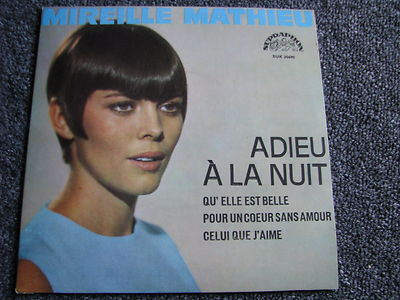 Mireille Mathieu-Adieu A La Nuit- 4 Track EP-Made in Czechoslovakia-MINT