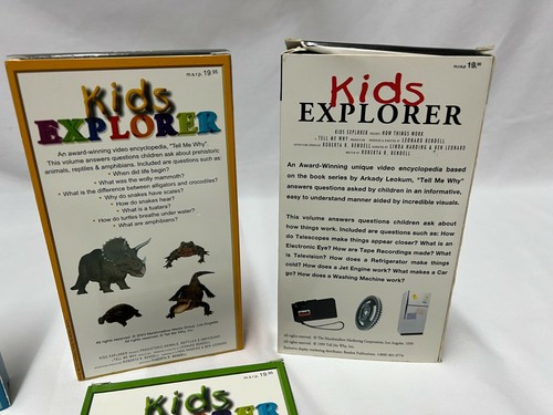 SET /4 KIDS EXPLORER VHS TAPES HOME SCHOOL SCIENCE SOUND ENERGY DINOSAURS WHY? - Picture 8 of 12