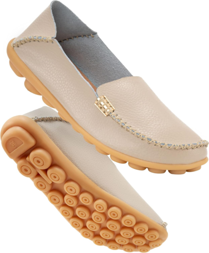 Women'S Comfortable Loafers Casual round Toe Moccasins Wild Driving Flats Soft W