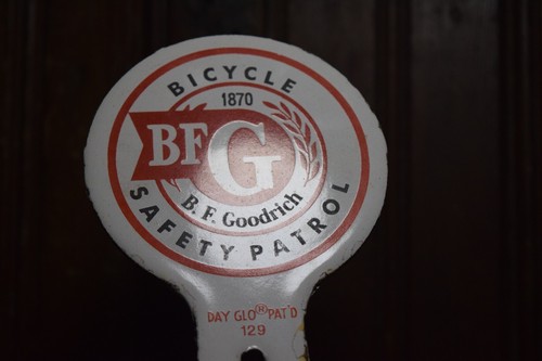 BF GOODRICH BICYCLE SAFETY PORCELAIN METAL LICENSE PLATE TOPPER SIGN DAY GLO 129 - Picture 14 of 15