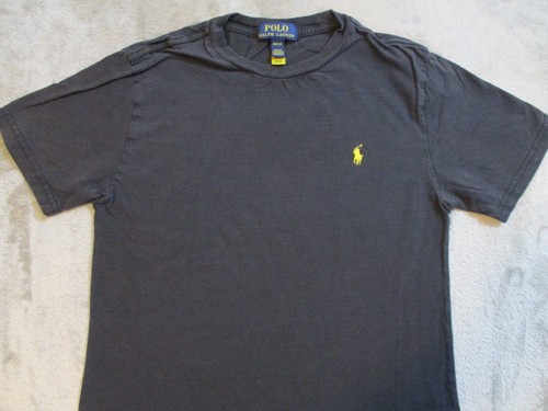 Polo Ralph Lauren Shirt Boys Medium 10-12 Black Yellow Pony Embroidered Cotton - Picture 6 of 16