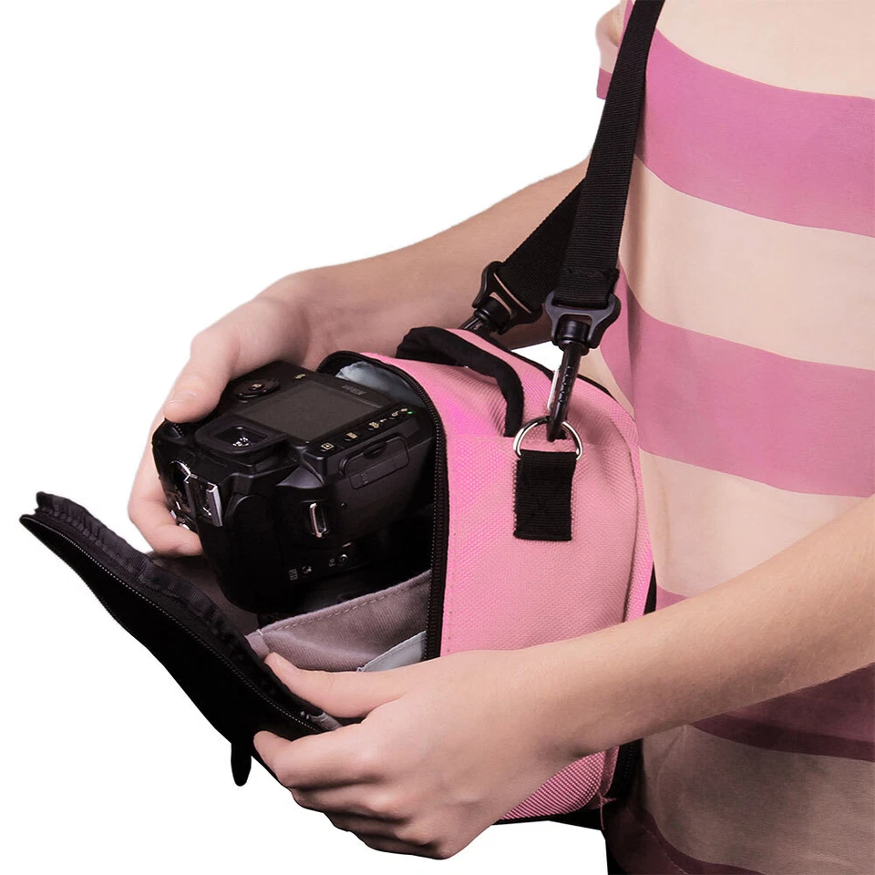 Pink Carrying Case DSLR Camera Bag For Canon EOS R5 / EOS R6 / EOS M50 Mark II - Image 2 of 4