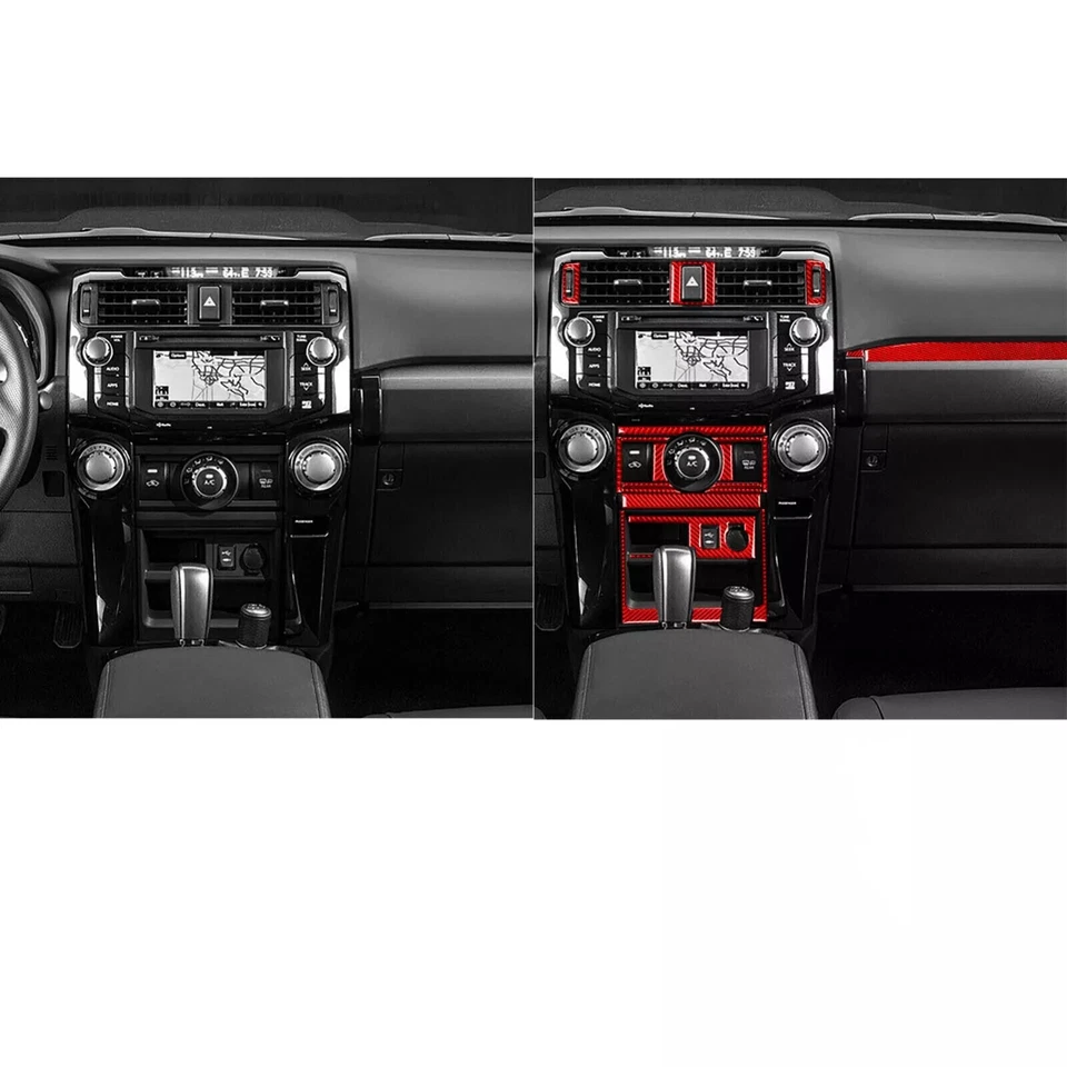 Kits de cubierta interior completa de fibra de carbono roja de 70 piezas para Toyota 4Runner 2010-20 Foto 3 de 4