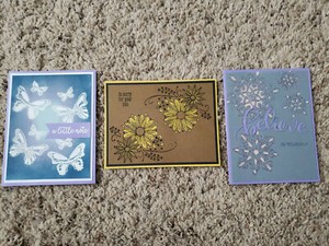 3 Handmade Stampin' Up Cards, Little Lace, Butterfly Gala, Flurry of Wishes