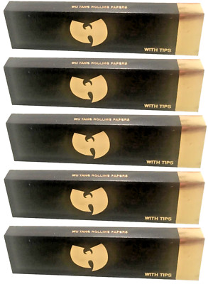 5x Wu Tang King Size Connoisseur Rolling Papers w/Tips VINTAGE 5PKS!  USA SHPD