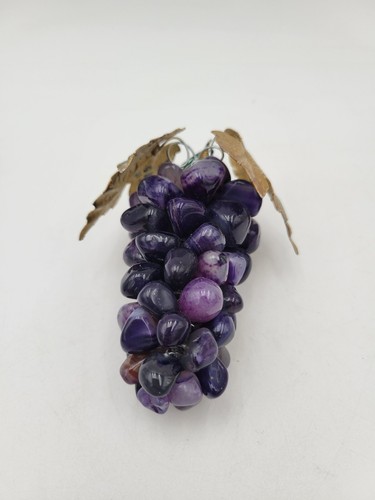 Polished Amethyst Semi Precious Stone Bunch of Grapes 4” Ornament Decoration - Picture 3 of 7