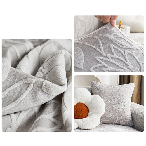 Fleece Jacquard Sofa Cover 1~4 Seater Slipcover Couch Protector All Inclusive - Picture 35 of 42