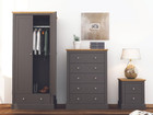 Devonshire Five Drawer Chest in Oak, White and Charcoal Colour