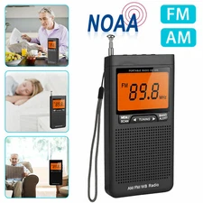 Emergency Pocket Radio AM FM NOAA Weather Band Radio w/ Auto-Search Receiver LCD