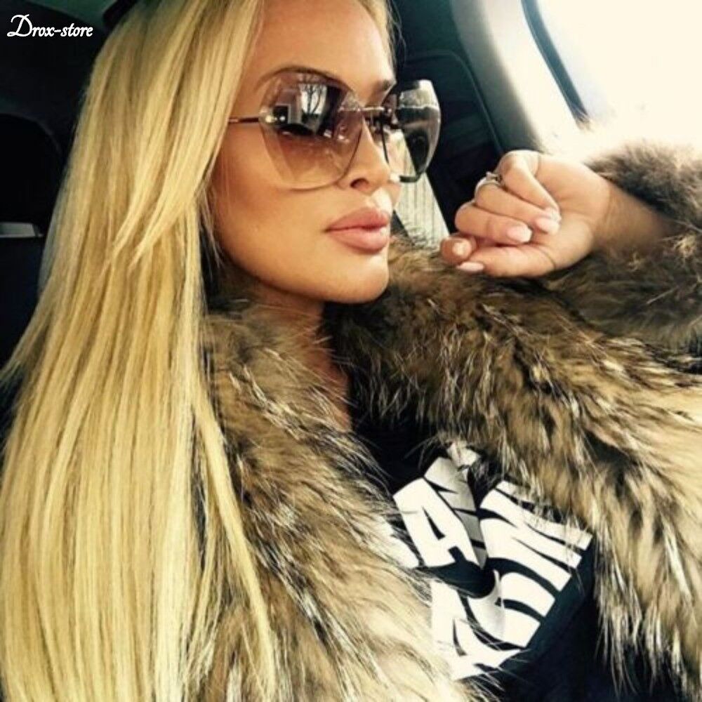 Luxury Sunglasses Rimless Women Oversized 2024 Summer Fashion Retro  Sunshades