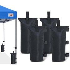 ABCCANOPY 150 LBS Extra Large Canopy Sand Bags, 4-Pack, Black Without Sand 