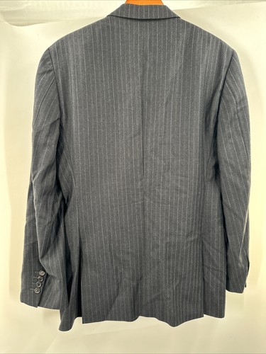 Prada $2995 2-Piece Suit - Men Charcoal Blue Striped Wool Model Designer 52R Q7 - Picture 6 of 22