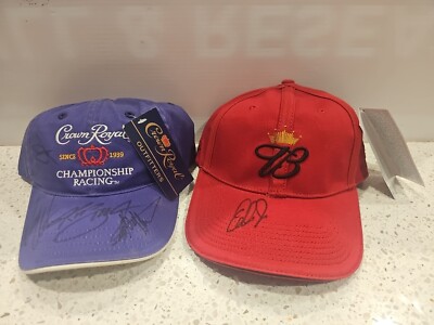 Nwt NASCAR Budweiser Dale Earnhardt Jr, Crown Royal Racing Signed Hats,  5/124