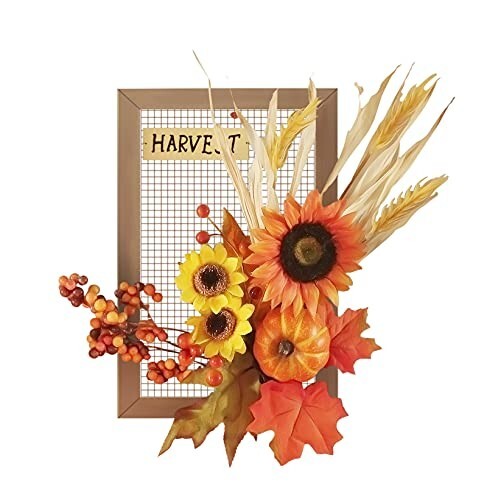 Flower Fall Decorations Home, Rustic Wooden Autumn Wall Decor for Living Room - Picture 1 of 7