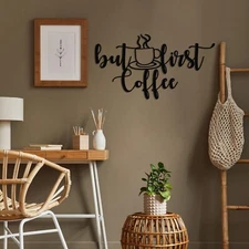 But First Coffee Metal Wall Art, Family Tree Wall Decor, Large Wall Art,