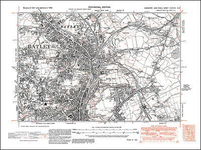 Old Maps Of Thornhill Dewsbury Batley, Dewsbury North, Old Map Yorkshire 1938: 232Se Repro | Ebay