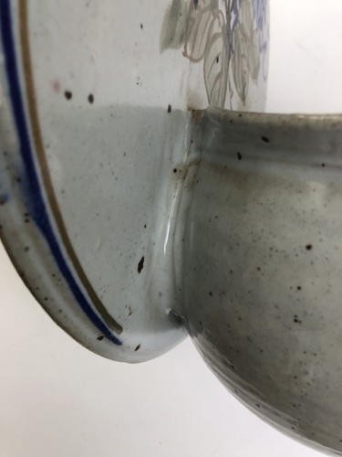 DAVID BATZ ‘80s Studio Art Pottery WALL PLANTER Blue Brown VTG Cleveland 13”H - Picture 9 of 12