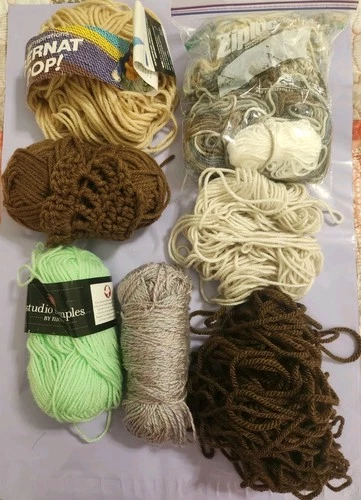 Assorted Yarn Lot Bundle Mixed Partial Skeins Scraps Craft Destash Used - product listing photo