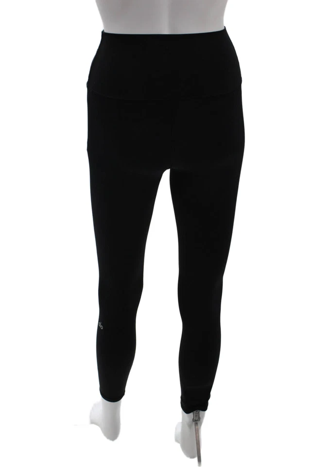 Leggings al tobillo Alo para mujer negros de nailon talla 2XS Foto 3 de 4