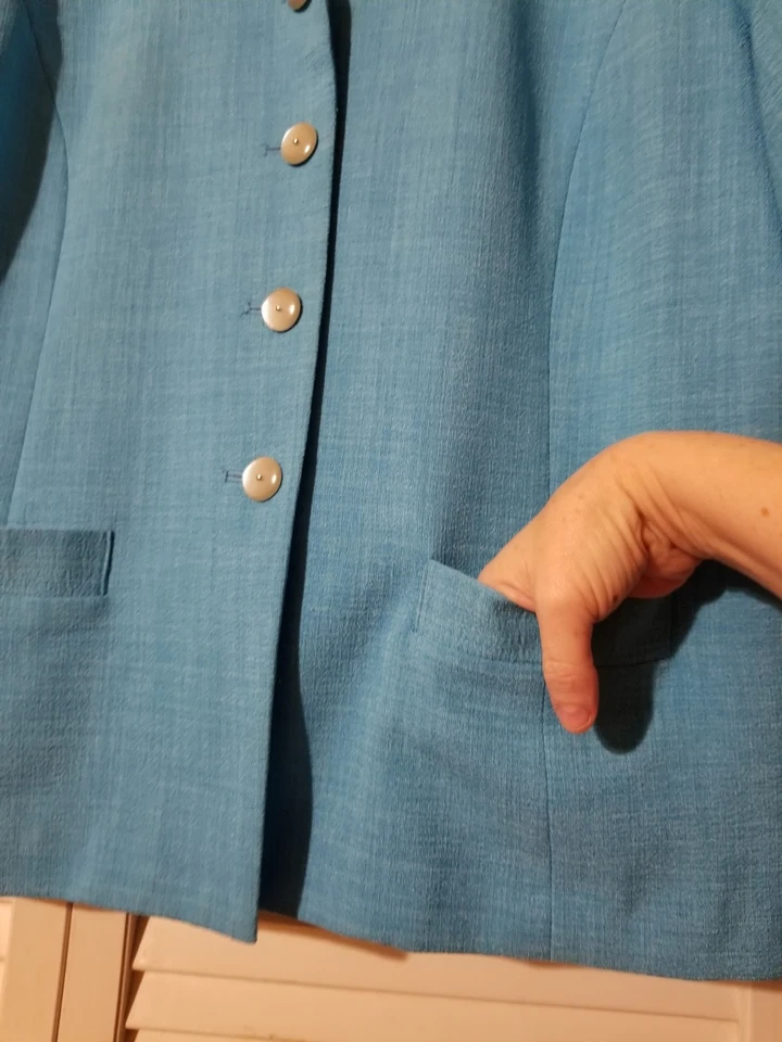 Nikki 2 件 16 码夹克裙套装蓝色轻便聚酯纤维 — 第 4/4 张图片