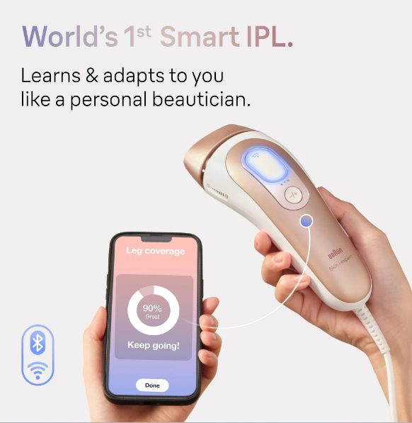 Braun IPL Skin iexpert, at Home Hair Removal, with App, Vanity