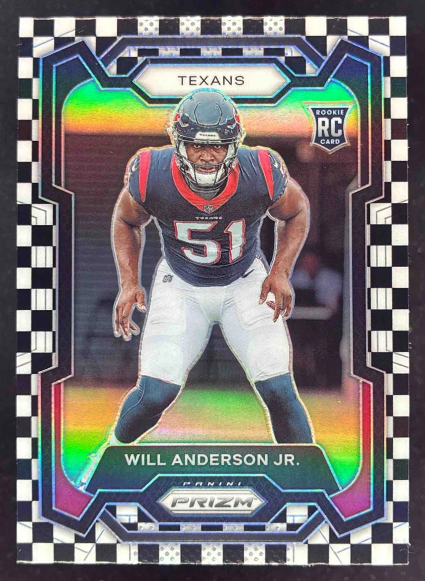 2023 Panini Prizm Black and White Checker #342 Will Anderson Jr. RC