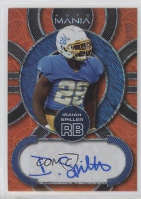 2022 Mania Retail Circle Orange Sparkles /100 Isaiah Spiller Rookie Auto RC 11yd