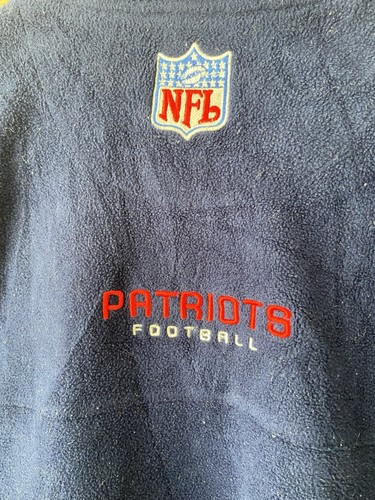 New England Patriots Women’s Size Large Blue NFL Reebok 1/4 Zip Pullover Fleece - Picture 10 of 16