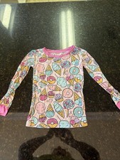 Little Sleepies Pajama Top Onlu Sz 3T Ice Dream Donuts Pink Soft Bamboo