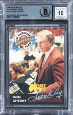 Bruins Don Cherry Signed 1996 Duracell All-Cherry #DC21 Card Auto 10! BAS Slab