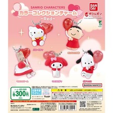 Sanrio Characters Color Collection Charms Red complete set 5 Capsule Toy NEW