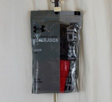 Under Armour Boys 4 PACK Charged Stretch Jock Boxer Brief Black/Red Size Medium