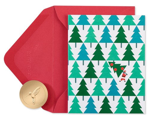 Papyrus Boxed Christmas Cards with Envelopes, Be Merry and Bright, Glitter-Fr...