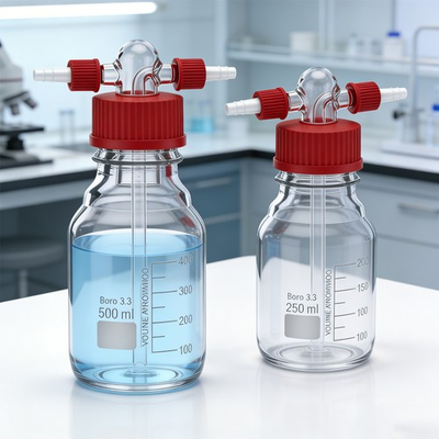#ad 250ml 500ml Lab Gas Washing Bottle Glass Lab Scrubber Buffer Bottle Lab Kit NEW $32.99