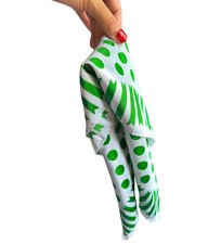 Vintage White w/ Green Polka Dot Scarf   