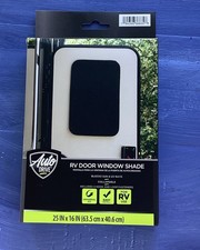 Auto Drive, RV Door Window Shade, Universal, Collapsible, Polyester, Black