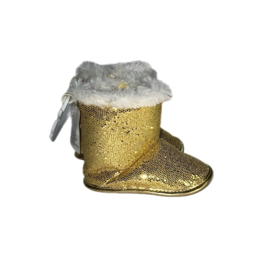 Botas Rising Star Infantil Diseñador Forradas de Piel Doradas 6-9m Talla 2 Nuevas con Etiquetas Foto 3 de 4