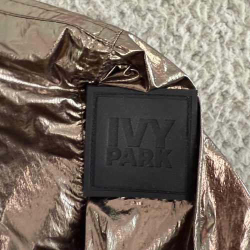 Ivy Park Jacket Mens Large Hooded Pullover Windbreaker Metallic Gold - Picture 5 of 13
