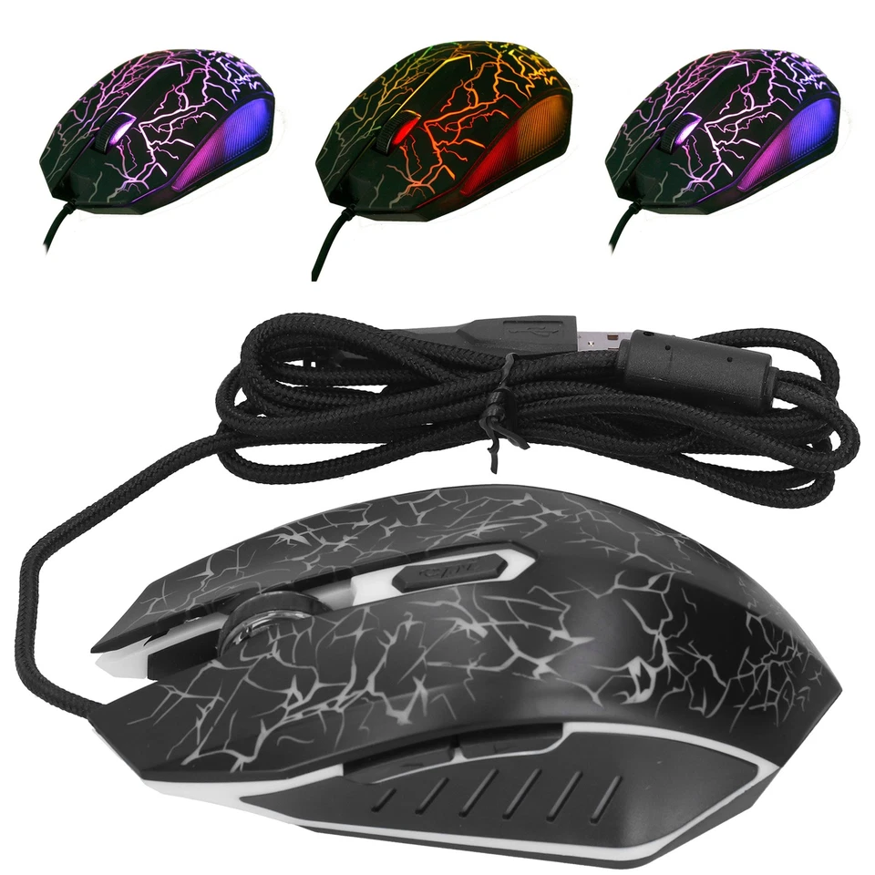 Mouse Wired Colorful Glowing Gaming USB Ultra Accuracy Internet Computer - Image 3 of 4