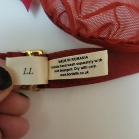 Bordelle Cabaret Sheer Strappy Bordeaux Bra NWOT Size 34DD/36D