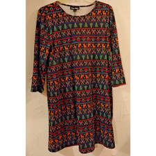 Dress Works Ladies Christmas Reindeer Canes M Novelty Shift Dress NWT Holiday