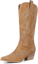Tscoyuki Cowboy Boots for Women: Embroidered Western Knee High Women -... 