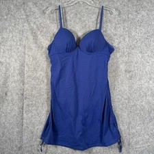 Spanx Love Your Assets Swimdress XL Black Ruched Push-Up Tankini Swimsuit Beach