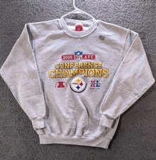 Vintage 2005 Pittsburgh Steelers AFC Champions Sweatshirt Mens M NFL Xtra Large