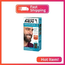 Just For Men Mustache & Beard, Beard Dye for Men with Brush Included, With Kerat